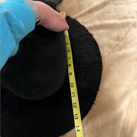 Vintage Black Edwardian Angora Fur Hat With Ribbon - Picture 5 of 5